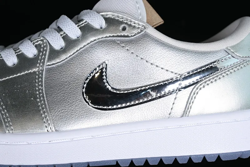 All categories Air Jordan Jordan series basketball shoes Air Jordan 1 Low Air Jordan 1 Low Golf "Gift Giving" AJ1 Joe 1 Golf Silver Low-top cultural and casual sneakers FD6848-001